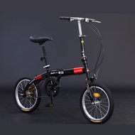 Ultra-Light Portable Folding Bicycle 16 Inch Commuter Bike Mens Style Single Speed High Carbon Steel