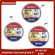 Mata Circular Saw Blade 9" x 24T - 40T - 60T - 80T Mata Pisau Potong Gergaji Kayu Gerinda mata Saw B