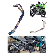 2022 Ninja400 z400 Full System 51mm Pipe Slip-on Exhaust Ninja z 400 Titanium Silver
