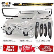 Perodua Myvi MG3 FL 2018 - 2025 Interior Steering Aircond Dashboard Door Switch cover carbon fiber a