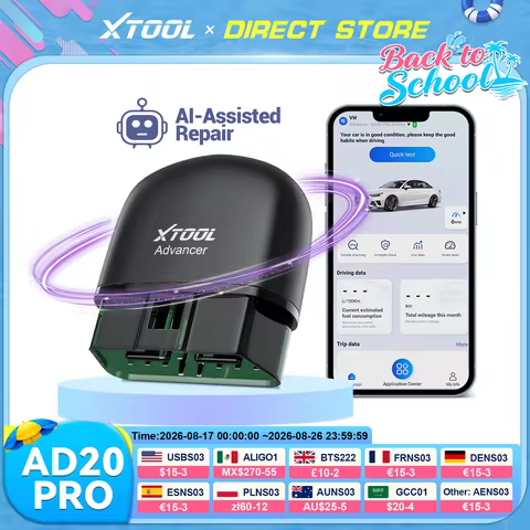 XTOOL Advancer AD20Pro Bluetooth OBD2 Diagnostic Tool Full System Oil Reset OBD 2 Scanner Fault Code