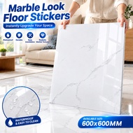 Marble Vinyl Floor Tiles 600x600mm Marble Look Floor Stickers Waterproof Realistic Marble Texture Ea