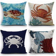 sea life marine cushion cover turtle throw pillow case ocean crab funda cojin sea horse almofada