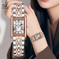 SK Watch Female Waterproof Steel Band High-End Watch Female Watch Quartz Watch Roman Numeral Retro W