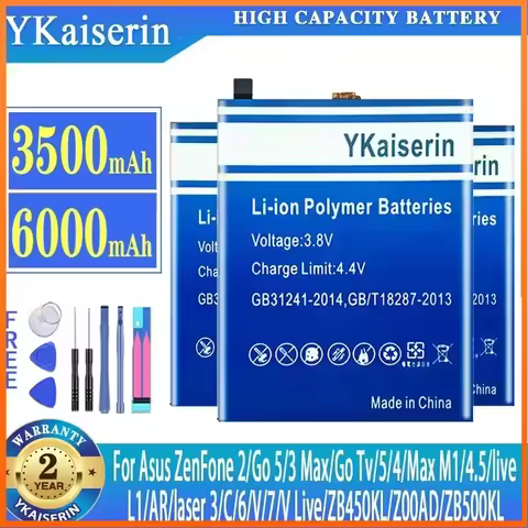 YKaiserin Battery For Asus ZenFone 2/Go 5/3 Max/Go Tv/5/4/Max M1/4.5/live L1/AR/laser 3/C/6/V/7/V Li