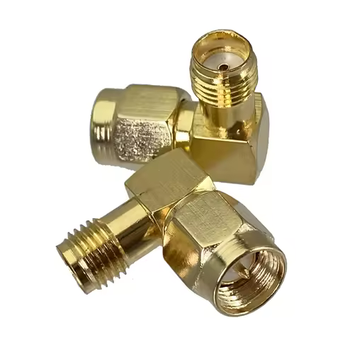 1Pcs SMA Male PLUG To SMA Female JACK Right Angle in Series RF Adapter Connector for Radio Antenna, 