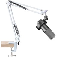 Fifine K688 Boom Arm, White Mic Arm Compatible with Fifine K688, PD200XS, Seiren Mini, Mic Stand for