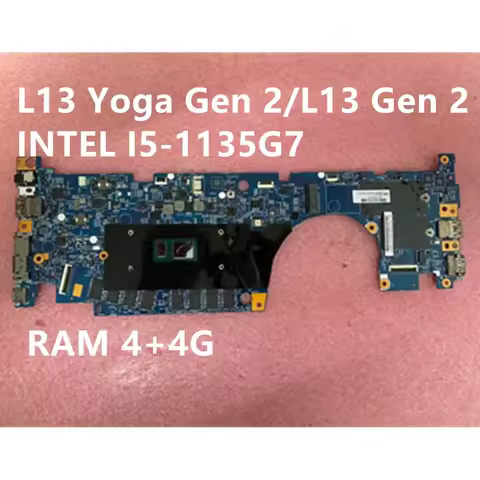 Used For Lenovo ThinkPad L13 Gen 2/L13 Yoga Gen 2 Laptop Motherboard I5-1135G7 CPU RAM 4+4G 5B20Z482