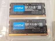 [全新未開盒] Crucial laptop / notebook RAM - DDR5-4800 SODIMM 1.1V CL40, 32GB x 2 = 64GB (CT2K32G48C40S5)
