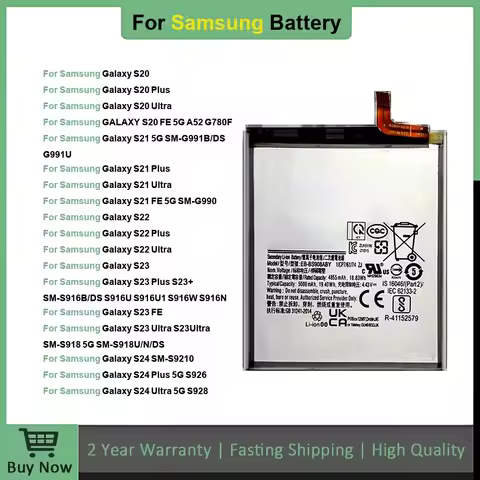 Battery For Galaxy S20 Plus Ultra S20FE S21FE S21 S22 S23 S2FE Splus S24