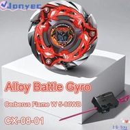JONY1EC Beyblade X Battle Gyro, Alloy Hellhound Flame W 5-80WB Beys, With Launcher CX-08-01 Battle T