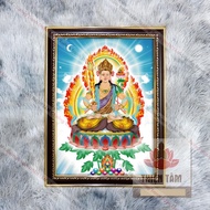 Void Buddha wall painting 36x48cm in glossy fabric, genuine composite frame