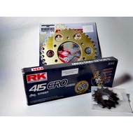 MCS SPROCKET SET RANTAI EMAS RK 415 ERO O-RING GOLD CHAIN YAMAHA Y15ZR FZ150 Y16ZR Y15 YSUKU