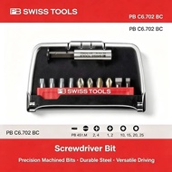 PB Swiss Tools PB C6.702 BC PrecisionBits C6 10 In 1 Mixed Screwdriver Bit Set 1/4" Hex With Origina