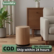 Decorative Wood Grain Trash Can Easy to Clean Hidden Liner Trash Can Slanted Shape for Hotel Restaur