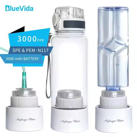 Up to 3000ppb Sports Hydrogen Rich Water Generator Bottle 3000mAh Large Battery DuPont SPE/PEM Dual 