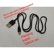 Kabel Micro USB Fast Charging 100CM an For Headset Bluetooth&amp; INTERCOM - BISA BAYAR DI TEMPAT / COD
