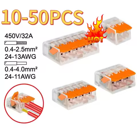 Universal Orange Quick Plug-In Multi-Port Wire Connector Terminal, Two Hundred Fifty Volt Thirty Two
