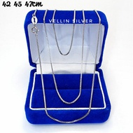 Authentic 925 Silver Necklace with White Gold Plating - Silver Necklace Authentic 925 Italian ModelW