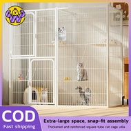 PETWELL 3/4 Layer Foldable Pet Cage Large Platform Sturdy Stackable Cat Villa for Cats White