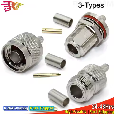 L16 N Male Female Connector N Type Male Female Crimp Straight Connector for RG59 RG316 RG58 RG402 RG