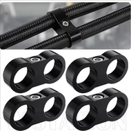 4/2/1Pcs Aluminum Alloy Car Oil Pipe Clamp - Car Accessories - Double Hole Fuel Line Bracket - Black