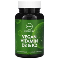 MRM VEGAN VITAMIN D3 & K2 60 VEGAN CAPSULES - SUPPORTS CALCIUM ABSORPTION BONE & IMMUNITY (ETA 7 Day
