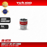 MATA Socket Eye 1/2" DR 6PT 26MM - Socket 1/2" 6PT 26MM AB-SC26Yukido