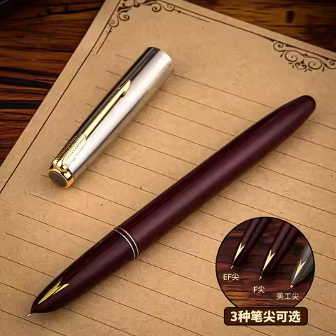 New Hero 616/616S Fountain Pen EF/F/Bent 0.38 0.5MM Art Nib Beautiful Red Colors Writing Supplies Pe