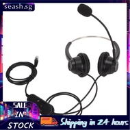 Seashorehouse Telephone Headset  Lightweight Ergonomic RJ9 Business Black Clear Calls with 6 Speed Line Sequence Mic Mute for Hospital