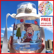 ️Ready Stock️ Large Capacity Water Bottle Water Tumbler Portable with straw 1300ml-1500ml
