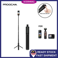 PROOCAM MT-71 Invisible Selfie Stick Tripod for Insta360 X3 X4 RS Camera Phone Vlog Video Record Tra