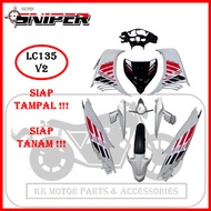 [FULL TANAM ] SNIPER COVERSET LC LC135 V2 EXCITER RC 07 WHITE BLACK / HITAM PUTIH RC 07