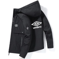 แจ็กเก็ตมีซิปสำหรับสำหรับทั้งหญิงและชายฮิปฮอปกีฬาพิมพ์ลาย Umbro เสื้อแจ็คเก็ตมีฮู้ดเสื้อแขนยาวชายและ