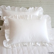 Just-Bedroom Ruffle Pillow Shams Pure Pillowcase 48*74cm Home Decor Cotton Pillow Cover With Invisible Zipper