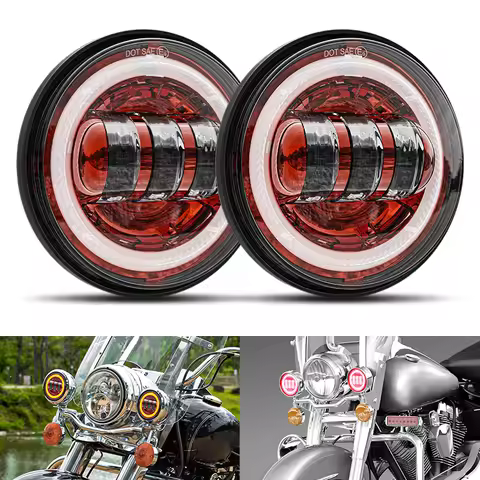 4.5'' 30W LED Fog Lights for Harley Classic FLHR Road King 4 1/2 inch Motorcycle LED Fog Passing Aux