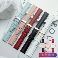 Suitable for Ladies Genuine Leather Watch Strap Suitable for Swarovski Fossil Armani Men Strap Pin Buckle Pink 12 14mm