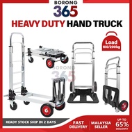 [2/4 Wheel] Borong365 Heavy Duty Folding Hand Truck Troli Angkat Barang Portable Steel Shopping Cart