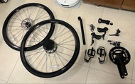 拆車件 2x8速 Claris-Prowheel-Triban 輪組
