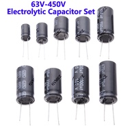 63V 100V 200V 250V 400V 450V 10UF 20UF 100UF 220UF 330UF Electrolytic Capacitor Set for DIY Circuit 