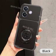 For OPPO A3X A3 A5i 5G 4G Casing Texture Leather Phone Case With 360 Degree Rotating Ring Holder Kic