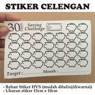 STIKER CELENGAN TARGET/CELENGAN VIRAL TIKTOK/TABUNGAN TARGET/SAVING CHALLENGE/TABUNGAN 30 HARI