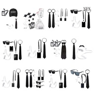NEX Security Guard Cosplay Costume including Black Glasses Earpiece And Neck Tie