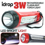 3W LED idrop Rechargeable Flashlight Bright Torch Light