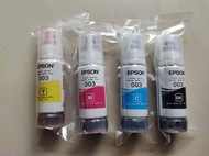 หมึกเติมแท้ EPSON เอปสัน 003 Set ใช้กับ 4 สี 4 ขวด ไม่มีกล่อง no box for L1110 L1210 L3100 L3101 L3106 L3110 L3150 L3250