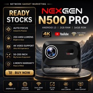 NexGen N500 PRO FHD Projector Android 13 with Dual WIFi Band Auto Focus and Keystone Wireless Mirror