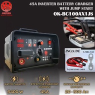 OKIYIO BATTERY CHARGER 12v / 24v 45A * 6400w | 20 - 500Ah (2u Charge / Start)