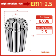 1PC High Precision ER11 Collet Chucks Manganese Steel Material Accuracy 0.008mm elastic CNC Collet C