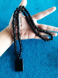 Kalung Batu Giok Black Jade Original Asli Aceh Bulat Size 10