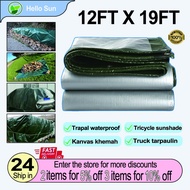 Canvas Tarpaulin Canvas Heavy Duty Waterproof, Kanvas Tebal Untuk Khemah, Bumbung, dan Canopy 10x10,